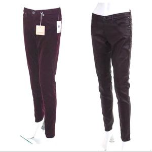 2 pairs AG Adriano Goldschmied maroon size 30